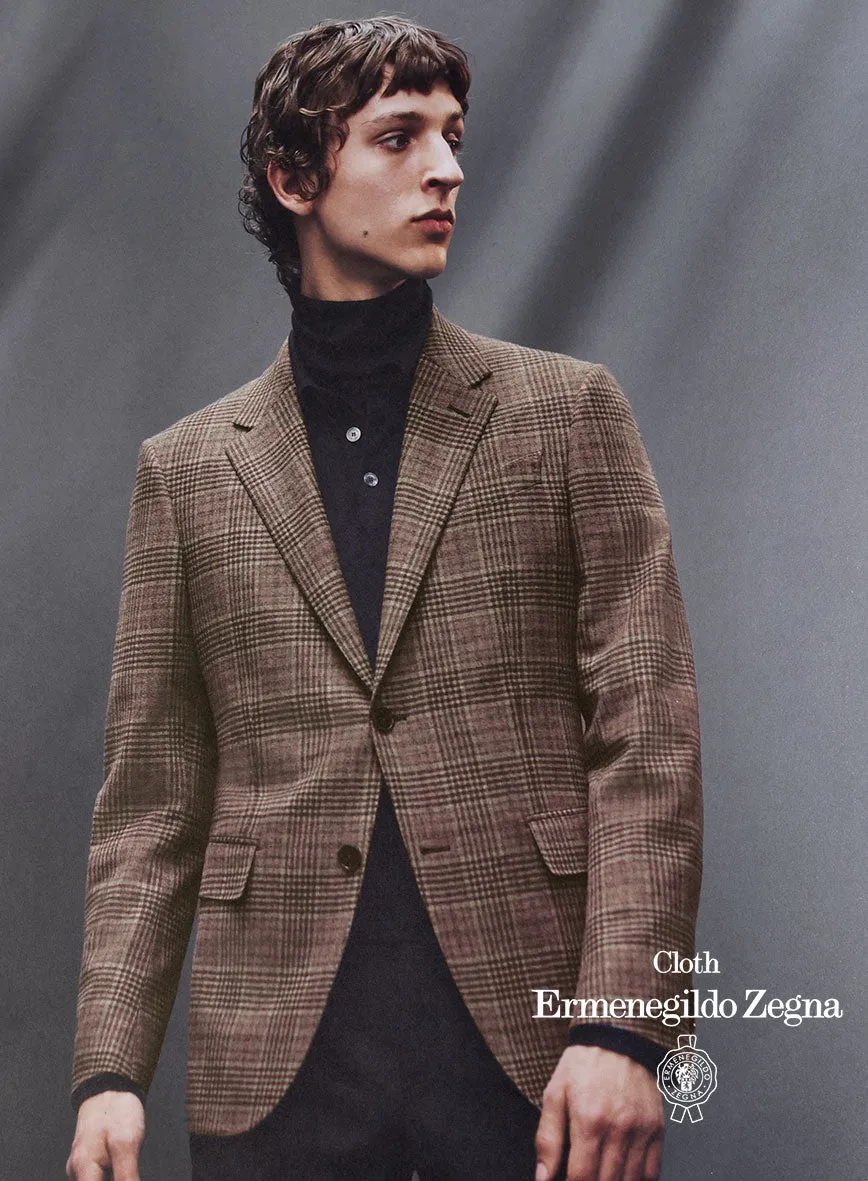 Lanificio Zegna Trofeo Brown Glen Cashmere Jacket