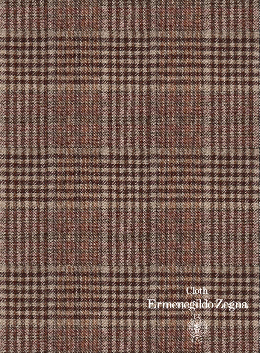 Lanificio Zegna Trofeo Brown Glen Cashmere Jacket