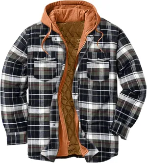 LCMTWX Men's Hooded Shirt Jacket Plaid Print Lapel Button Down Pocket Long Sleeve Shirt Patchwork Jacket Coat with Zipper