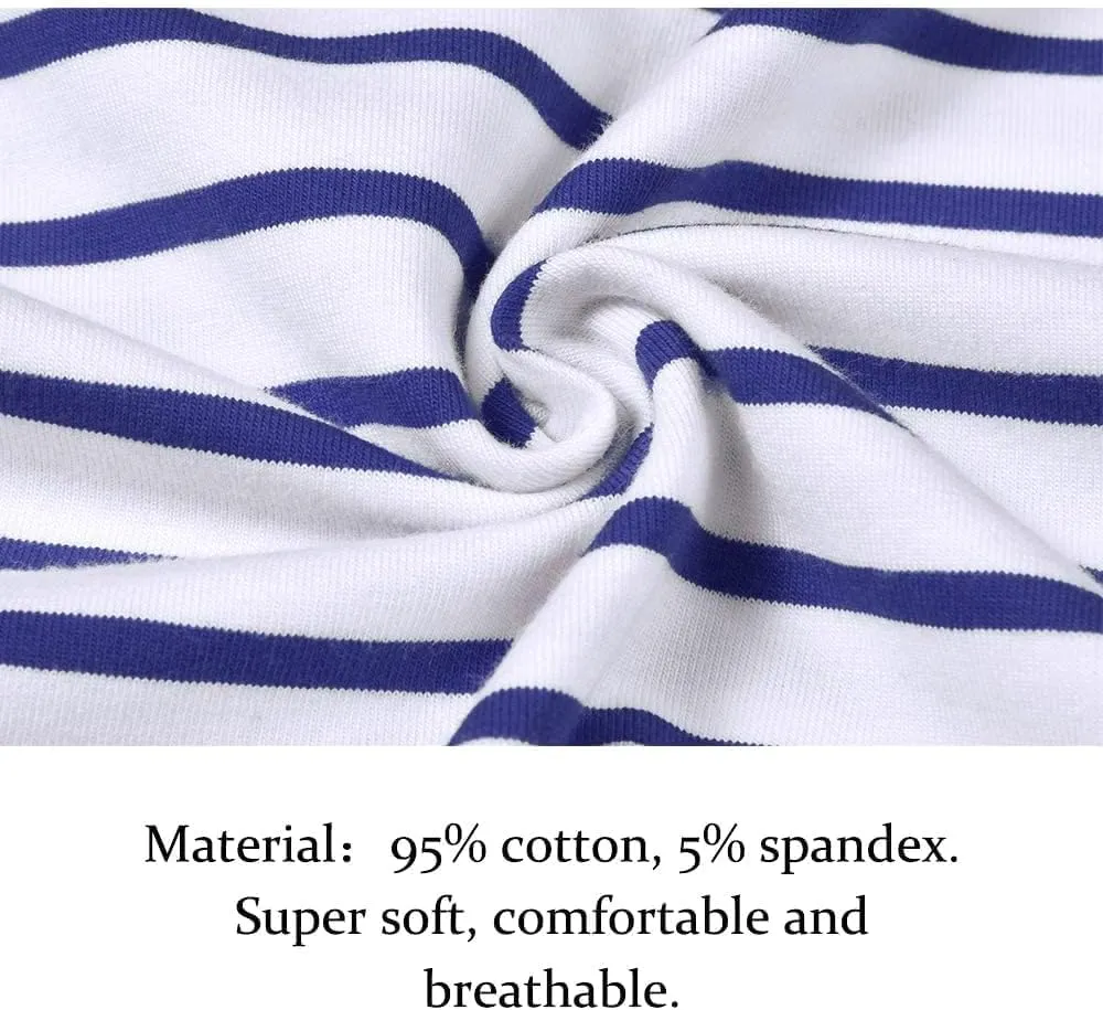 LilyCoco Women's Short Sleeve Striped Shirt Summer Crewneck T Shirt Basic Tops