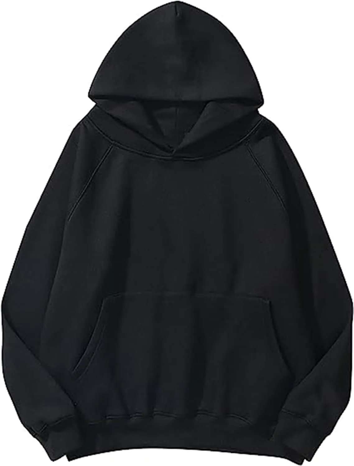 LOFAAC Women Solid Basic Oversized Fleece Hoodie Sweatshirt Casual Long Sleeve Drop Shoulder Pullovers Kangaroo Pocket