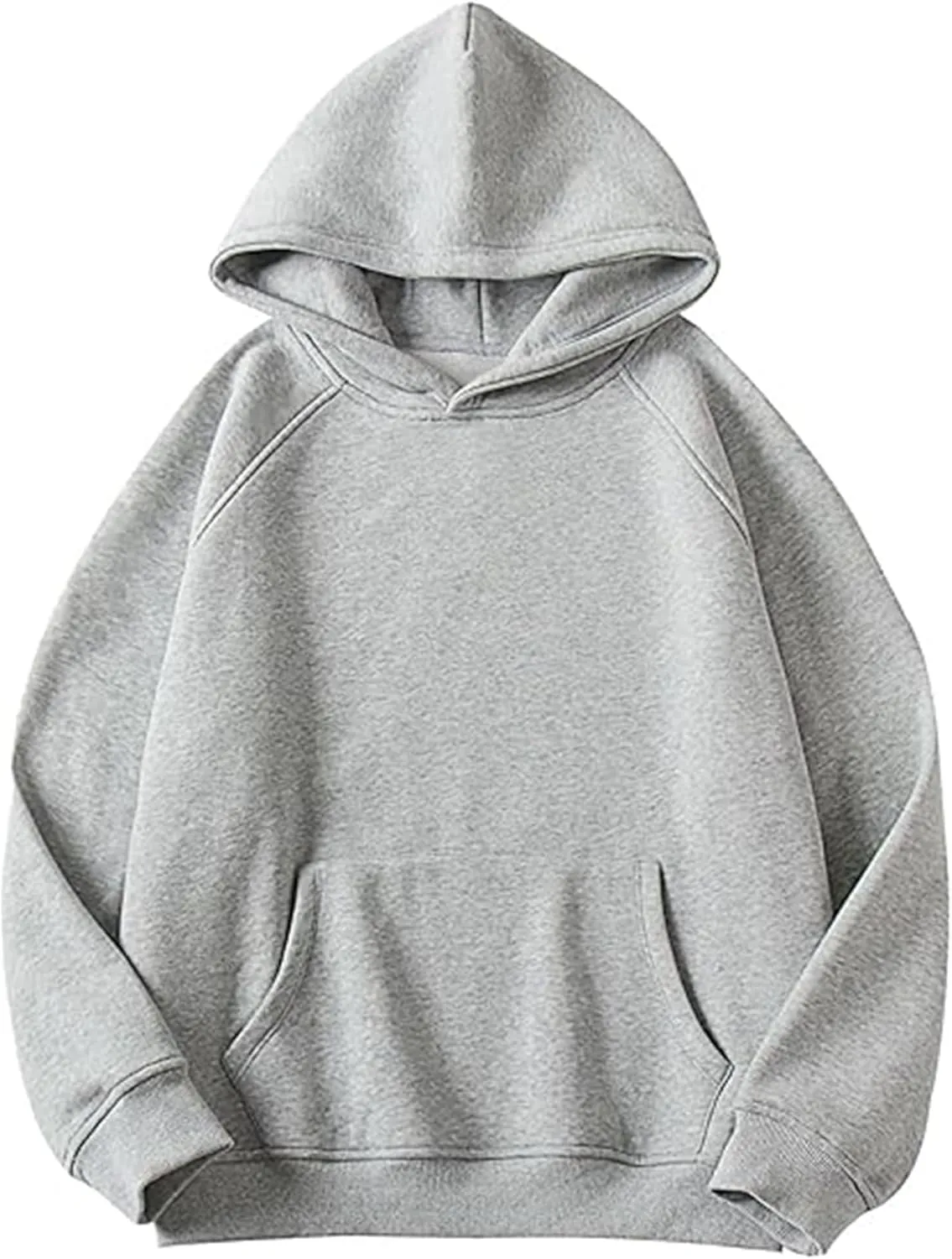 LOFAAC Women Solid Basic Oversized Fleece Hoodie Sweatshirt Casual Long Sleeve Drop Shoulder Pullovers Kangaroo Pocket