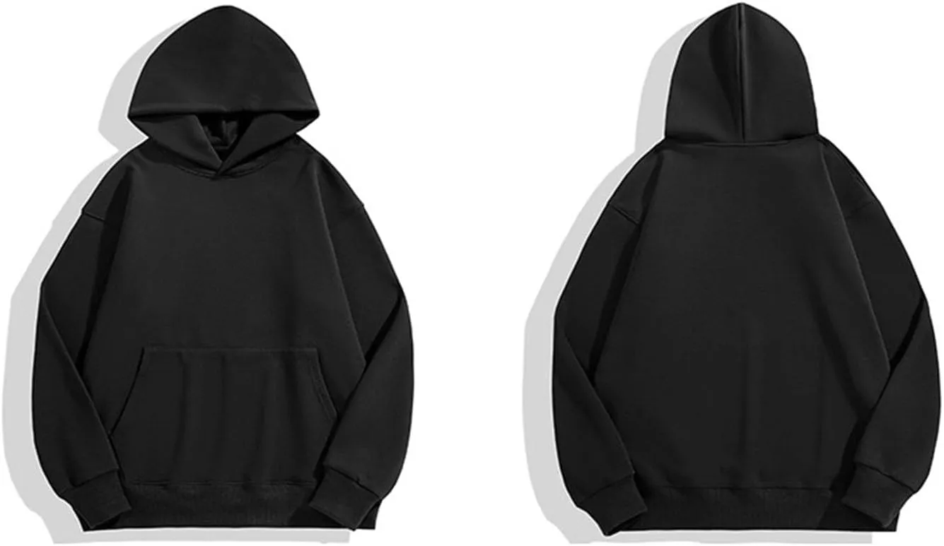 LOFAAC Women Solid Basic Oversized Fleece Hoodie Sweatshirt Casual Long Sleeve Drop Shoulder Pullovers Kangaroo Pocket