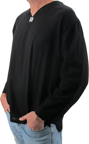 Love Quality Men's Black Shirt 100% Cotton Hippie Yoga Shirt