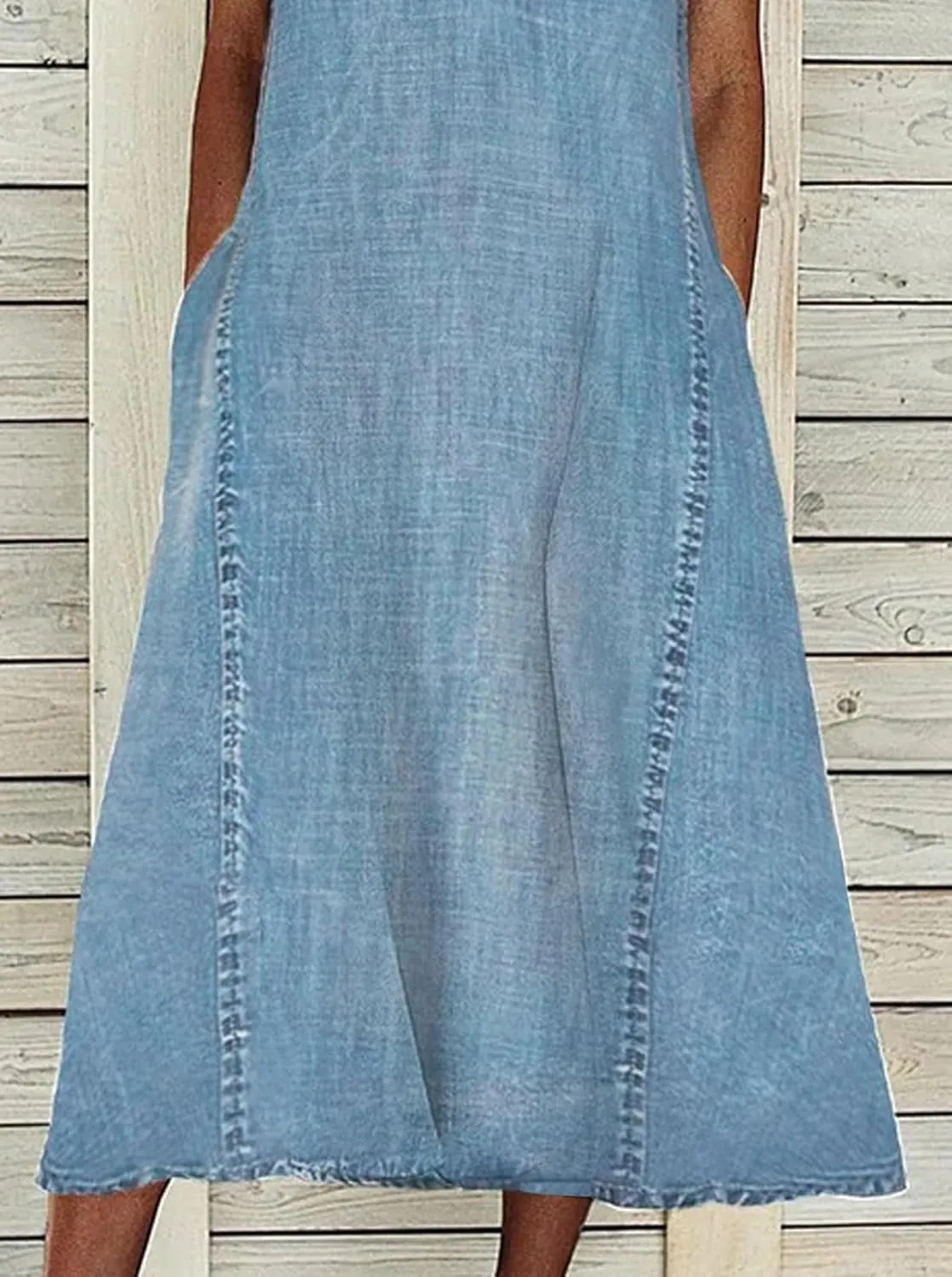 loveimgs Women Summer Sleeveless Denim Midi Dress Jean Jumper A Line Tunic Sundress Western Long Shift Tank Dress 2025
