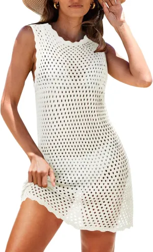 Lylinan Womens Swimsuit Coverup Summer Sleeveless Outfits Swimwear Bathing Suit Cover Ups Beach Dresses S-XXL