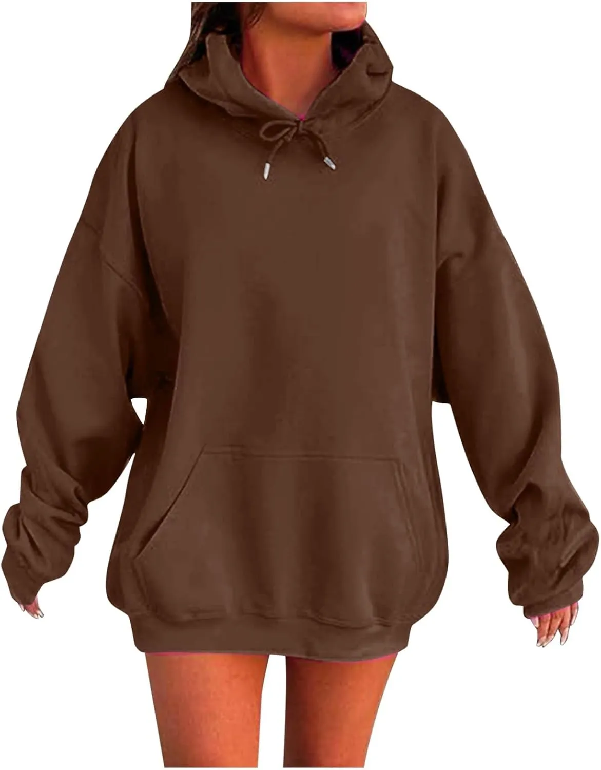 MCILLO Women Hoodies Fleece Oversized Sweatshirt Casual Basic Long Sleeve Athletic Workout Pullover 2025 Fall Trendy
