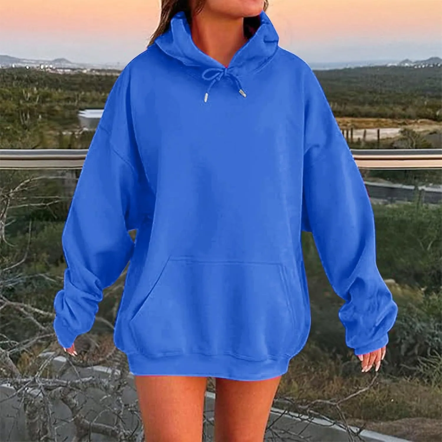 MCILLO Women Hoodies Fleece Oversized Sweatshirt Casual Basic Long Sleeve Athletic Workout Pullover 2025 Fall Trendy