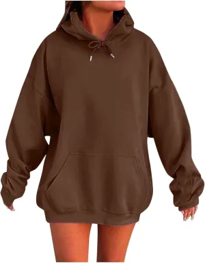 MCILLO Women Hoodies Fleece Oversized Sweatshirt Casual Basic Long Sleeve Athletic Workout Pullover 2025 Fall Trendy