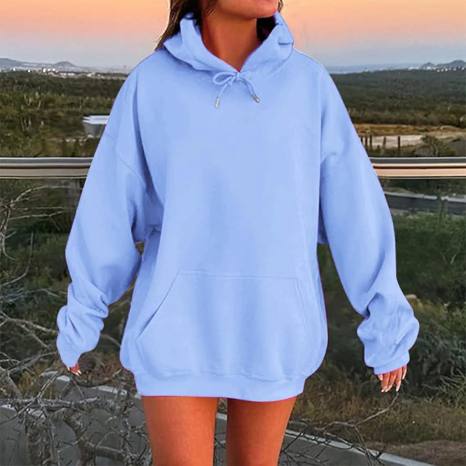MCILLO Women Hoodies Fleece Oversized Sweatshirt Casual Basic Long Sleeve Athletic Workout Pullover 2025 Fall Trendy