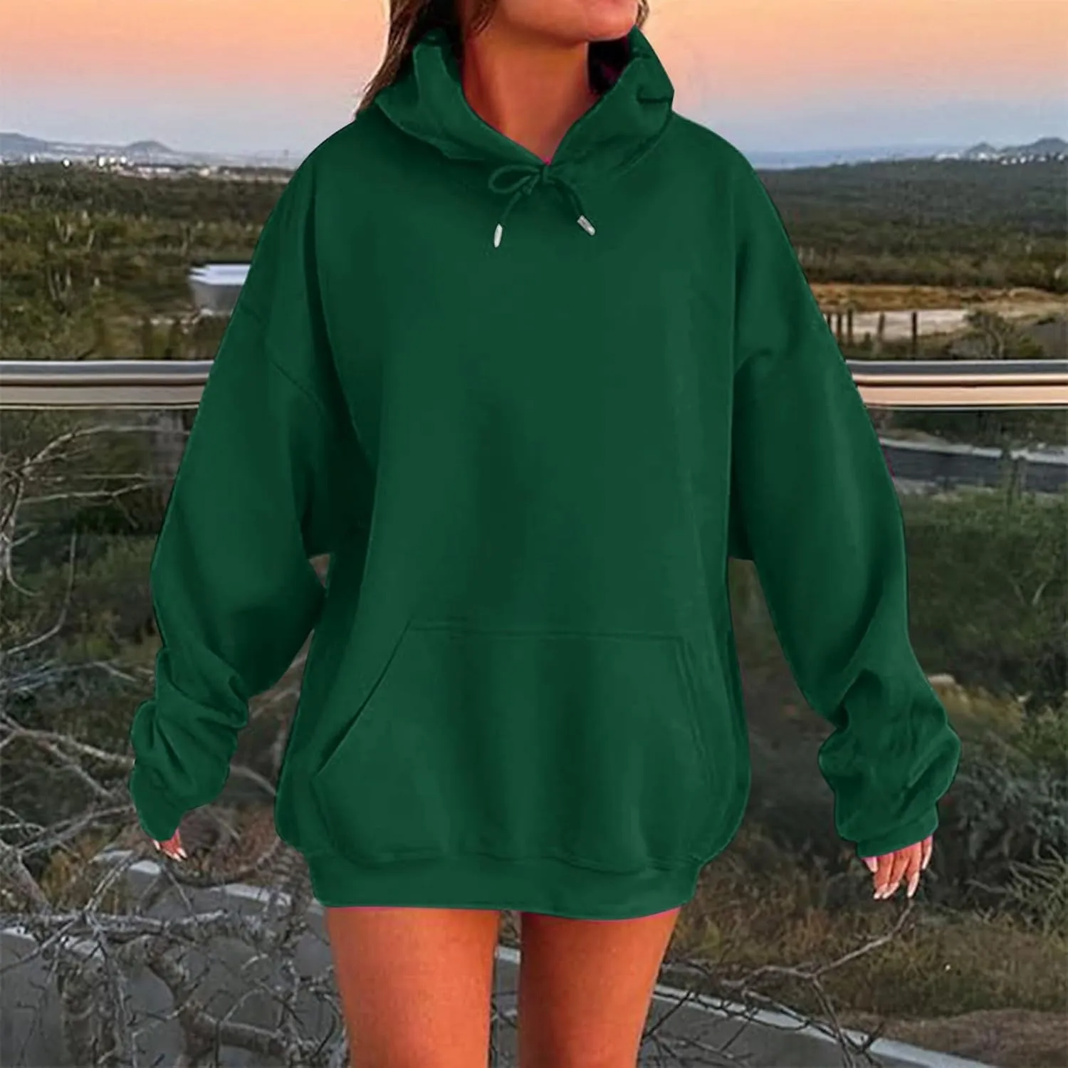 MCILLO Women Hoodies Fleece Oversized Sweatshirt Casual Basic Long Sleeve Athletic Workout Pullover 2025 Fall Trendy