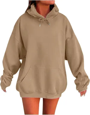 MCILLO Women Hoodies Fleece Oversized Sweatshirt Casual Basic Long Sleeve Athletic Workout Pullover 2025 Fall Trendy