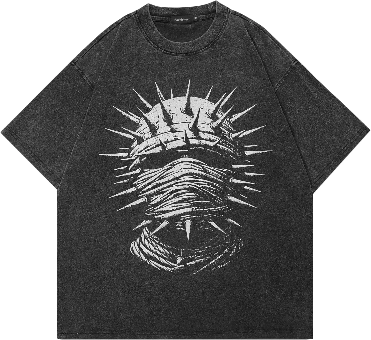 Men T-Shirt Streetwear Aesthetic Graphic Tee Shirt Vintage Faded Black Hipster