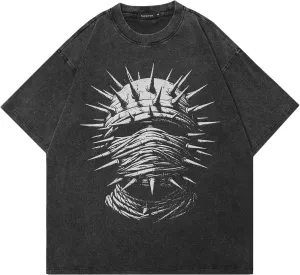 Men T-Shirt Streetwear Aesthetic Graphic Tee Shirt Vintage Faded Black Hipster