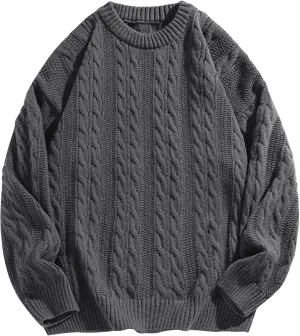 Men's Graphic Oversized Sweater Unisex Knit Aesthetic Sweaters Streetwear Casual Tunic Pullover Jumper