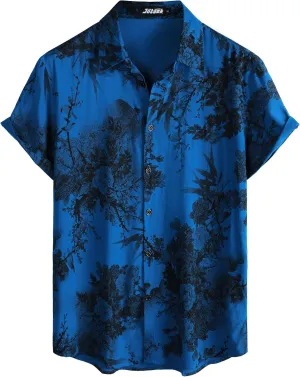Mens Hawaiian Shirt Short Sleeve Button Down Tropical Shirts Casual Floral Summer Beach Shirt