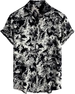 Mens Hawaiian Shirt Short Sleeve Button Down Tropical Shirts Casual Floral Summer Beach Shirt