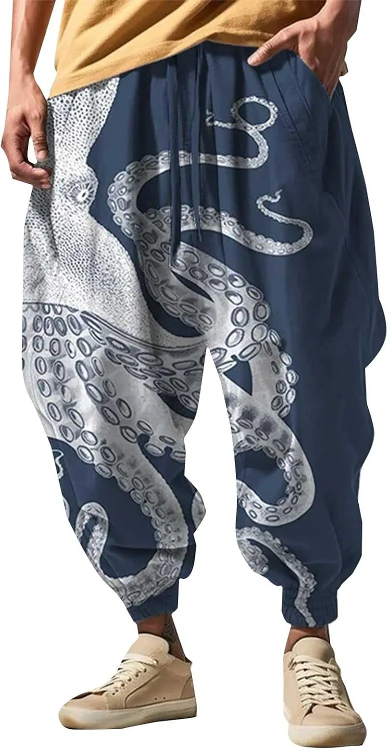Mens Hip Hop Harem Pants Fashion Street Feel Casual Sweatpants Workout Athletic Running Pants Mens Yoga Pants