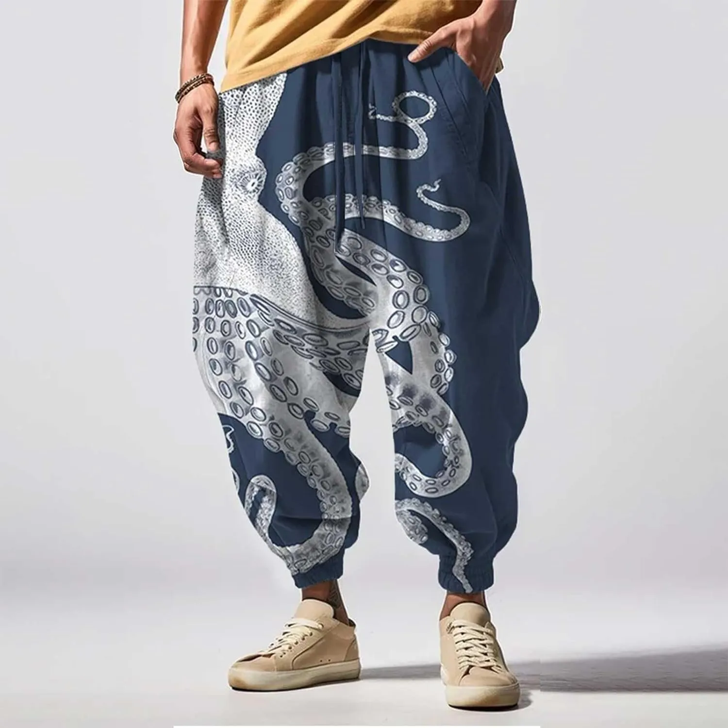 Mens Hip Hop Harem Pants Fashion Street Feel Casual Sweatpants Workout Athletic Running Pants Mens Yoga Pants