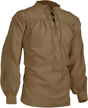 Men's Loose Linen Pirate Shirt Medieval Gothic Renaissance Shirt Long Sleeve Pirate Mercenary Costume Underwear