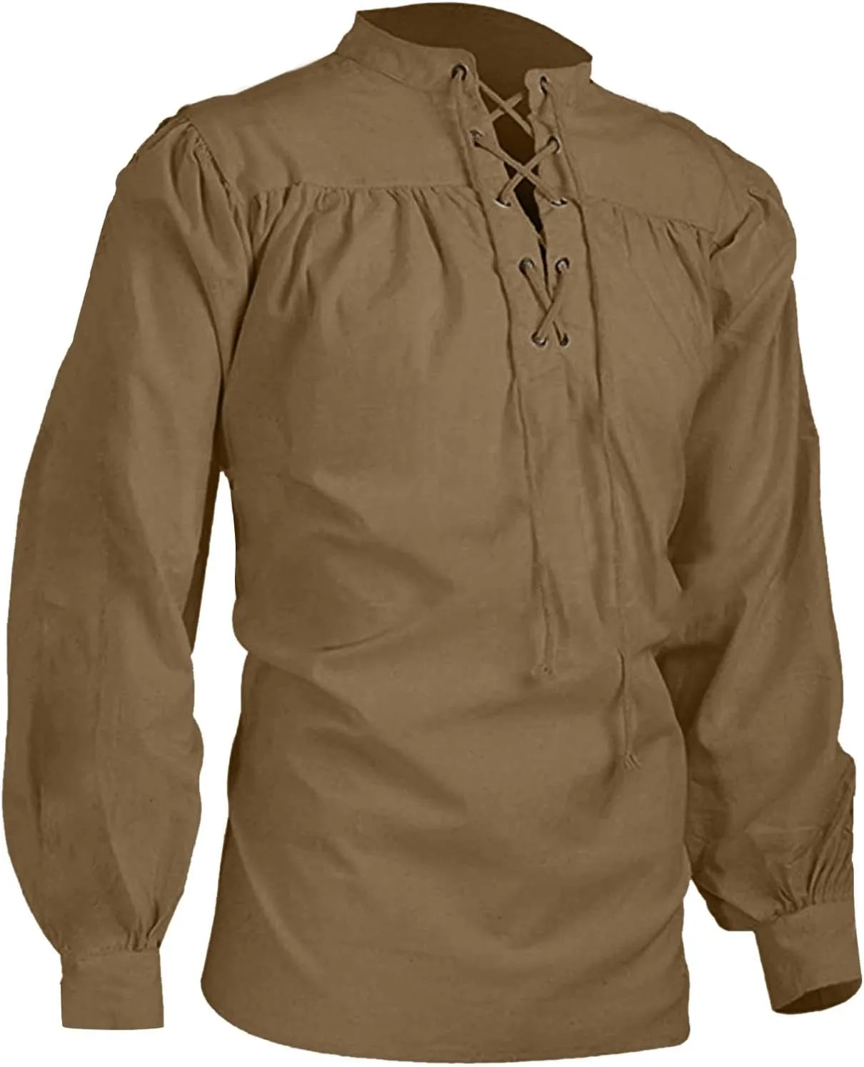 Men's Loose Linen Pirate Shirt Medieval Gothic Renaissance Shirt Long Sleeve Pirate Mercenary Costume Underwear
