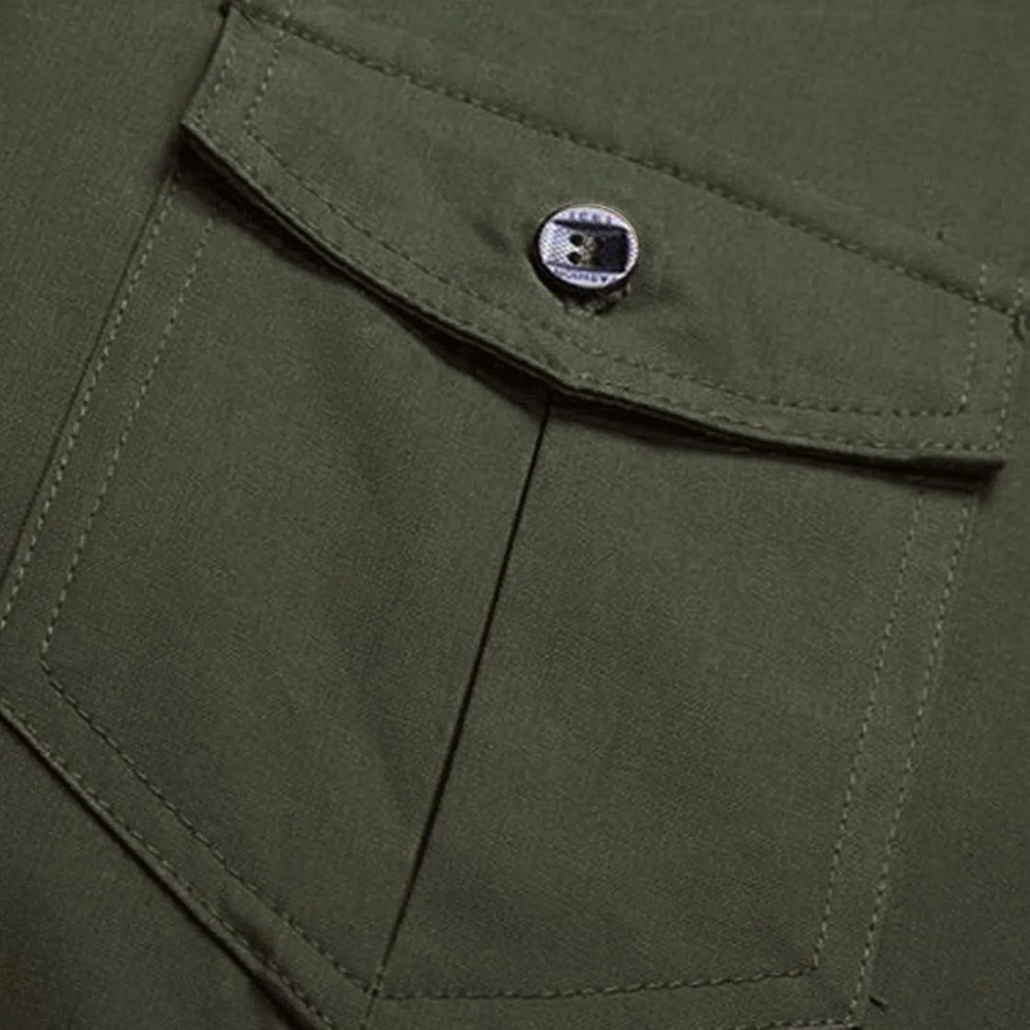 Men's Military Style Double Pocket Shirt Tactical Cargo Casual Slim Fit Shirt Work Shirt Hiking Fishing Shirts