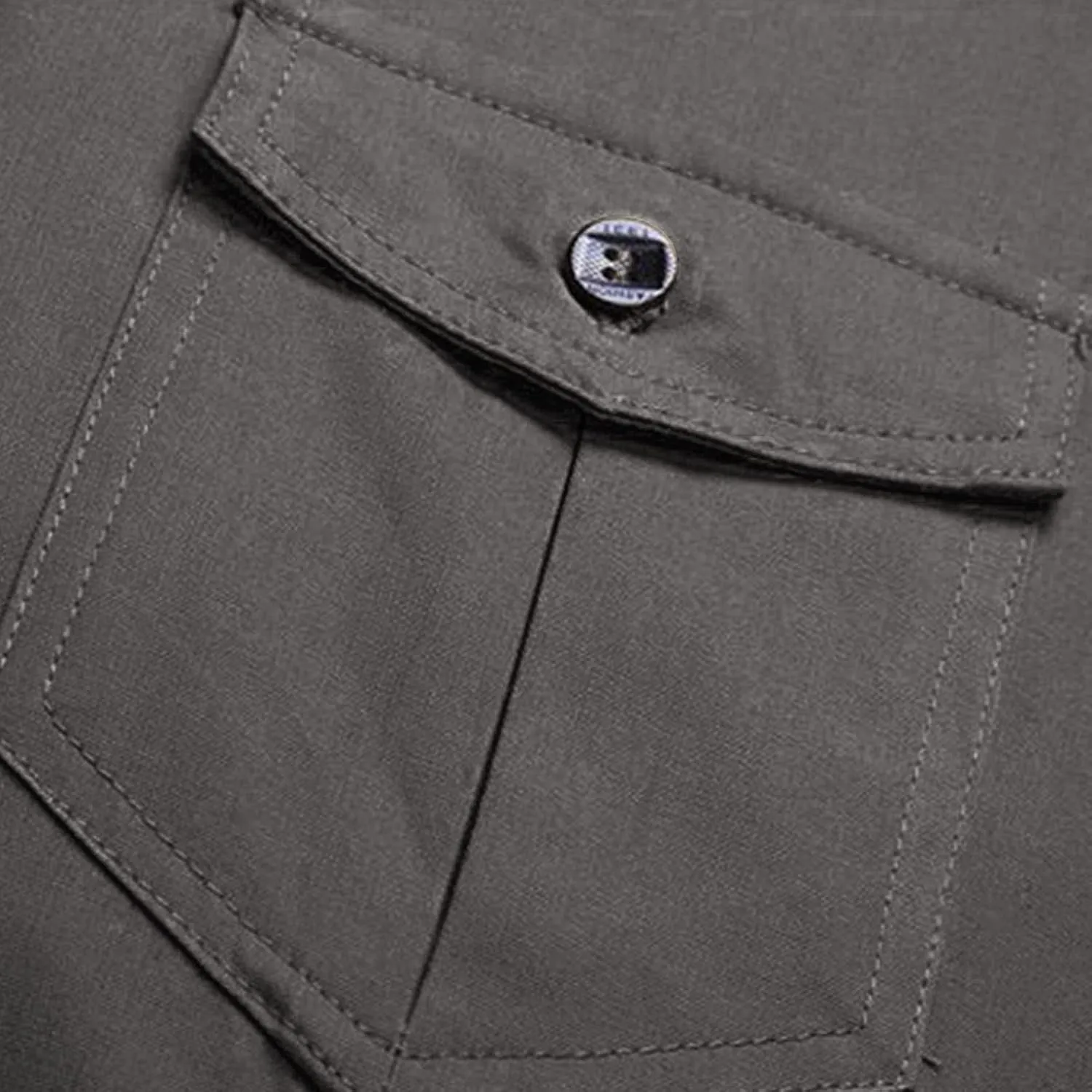 Men's Military Style Double Pocket Shirt Tactical Cargo Casual Slim Fit Shirt Work Shirt Hiking Fishing Shirts