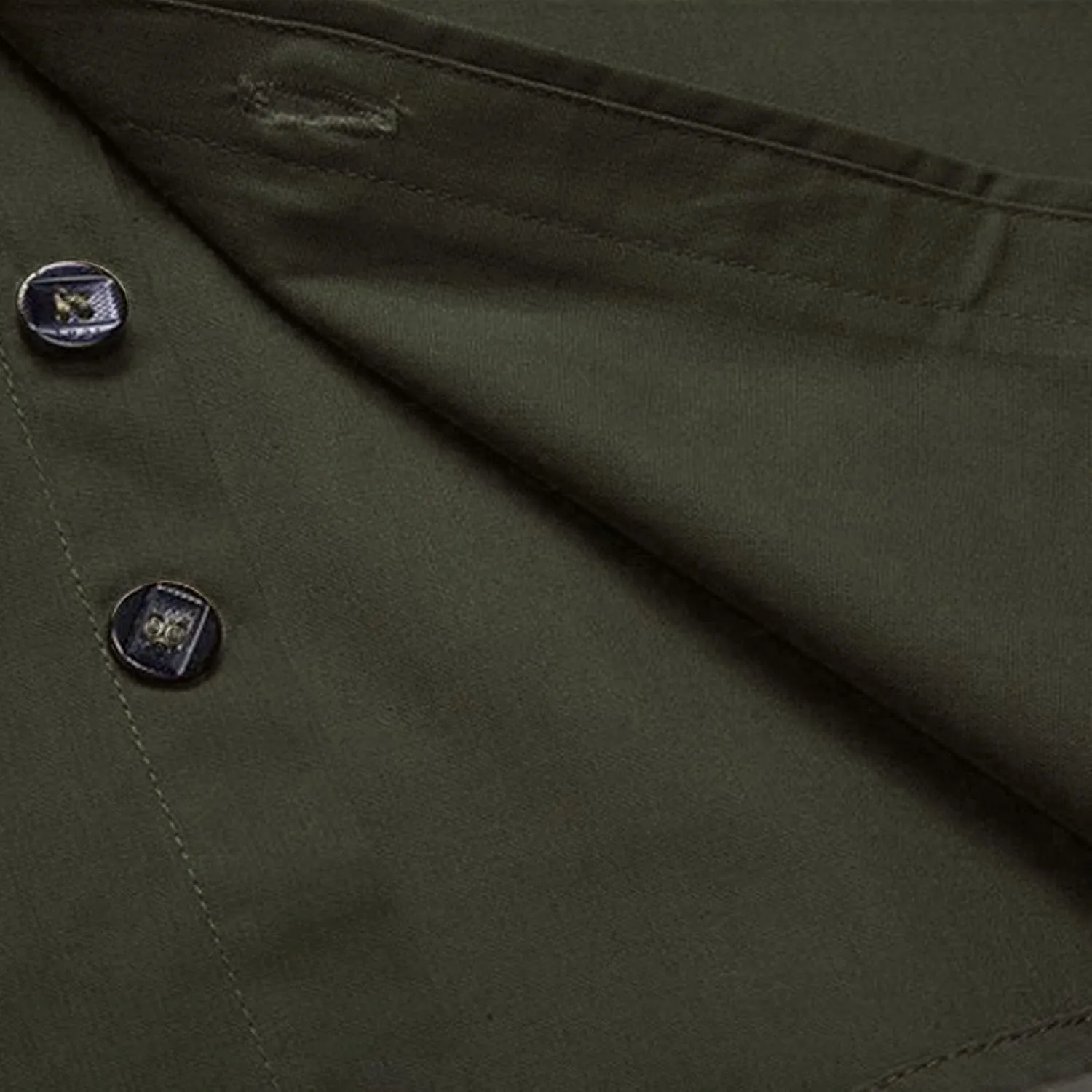 Men's Military Style Double Pocket Shirt Tactical Cargo Casual Slim Fit Shirt Work Shirt Hiking Fishing Shirts