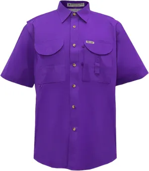 Men's Short Sleeve Fishing Button Down Shirt, Breathable Outdoors Casual Lightweight Shirt
