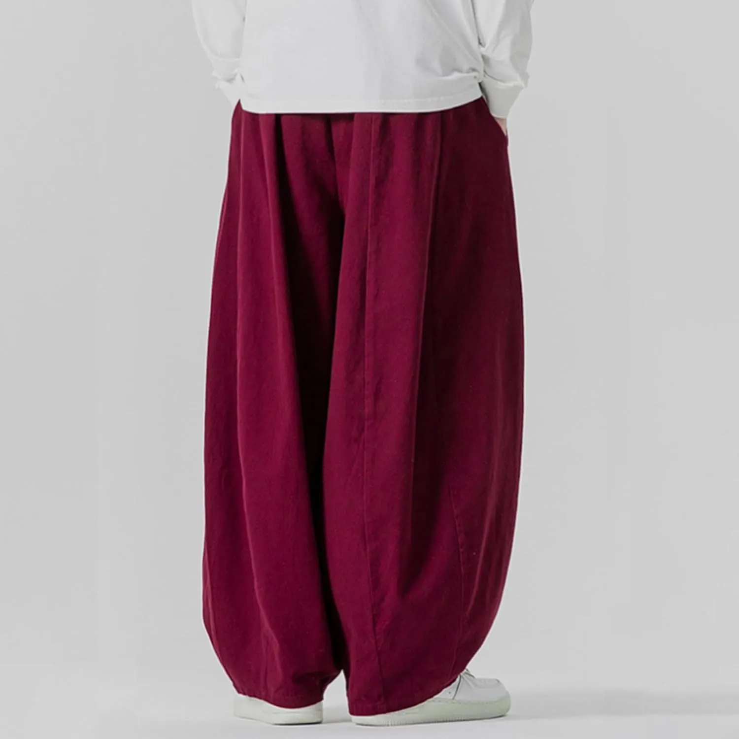Mens Wide Leg Palazzo Pants Casual Lounge Oversized Jogging Harem Pants Drawstring Loose Beach Trousers with Pockets