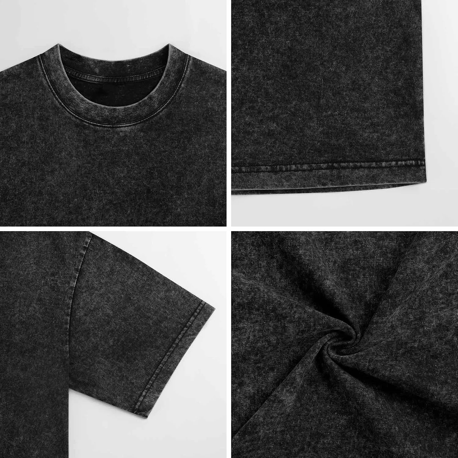 Mens Womens Vintage Washed Fashion T-Shirt Classic Tee Shirt Unisex Short Sleeves Tops