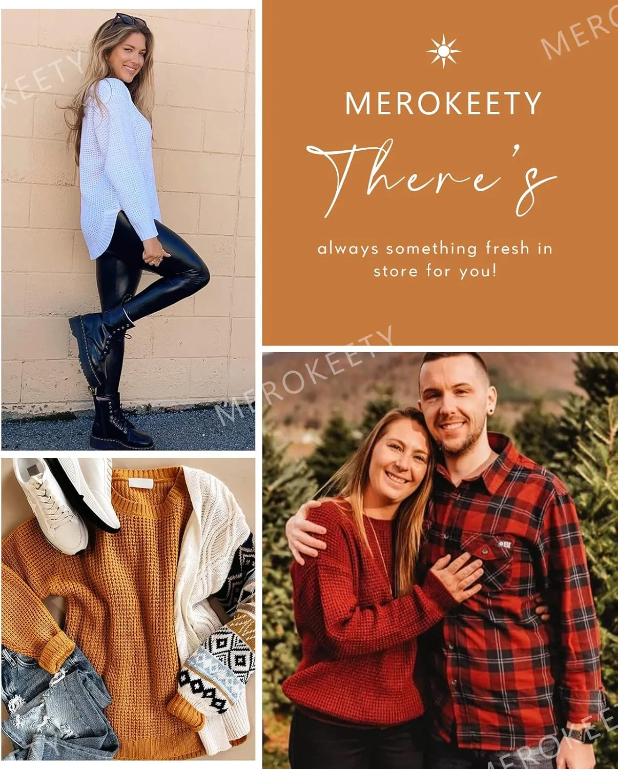 MEROKEETY Women's 2024 Fall Casual Fall Waffle Knit Sweater Long Balloon Sleeve Loose Pullover Jumper