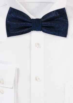 Midnight Navy Proper Paisley Bowtie