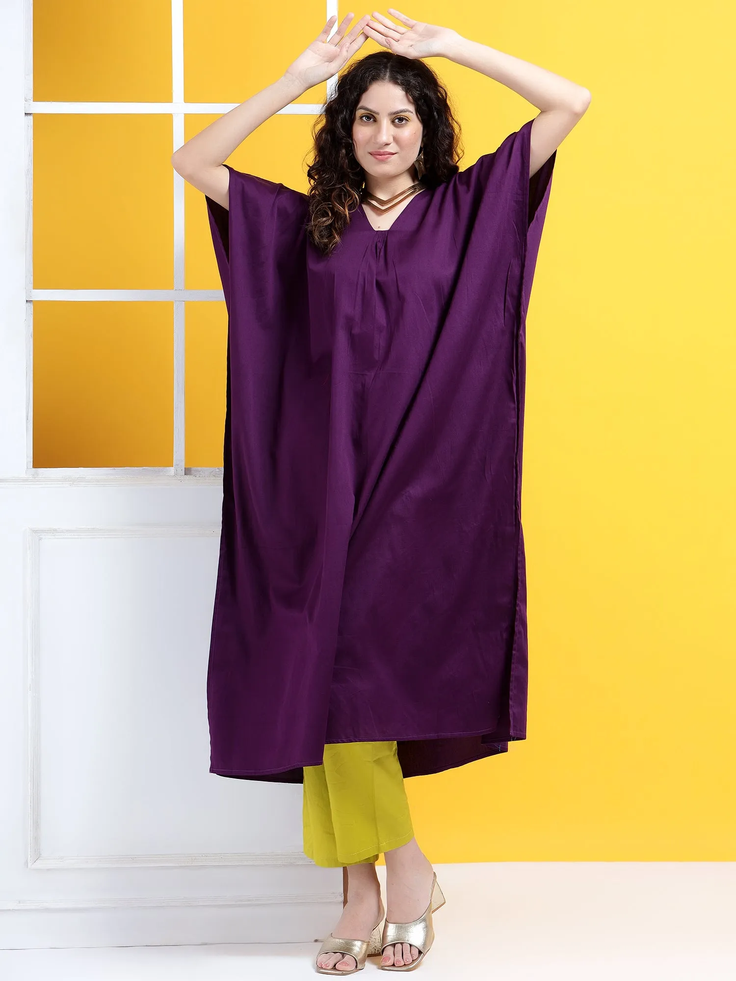 Monochrome Mastery  Kaftan Style Suit- Set of 2