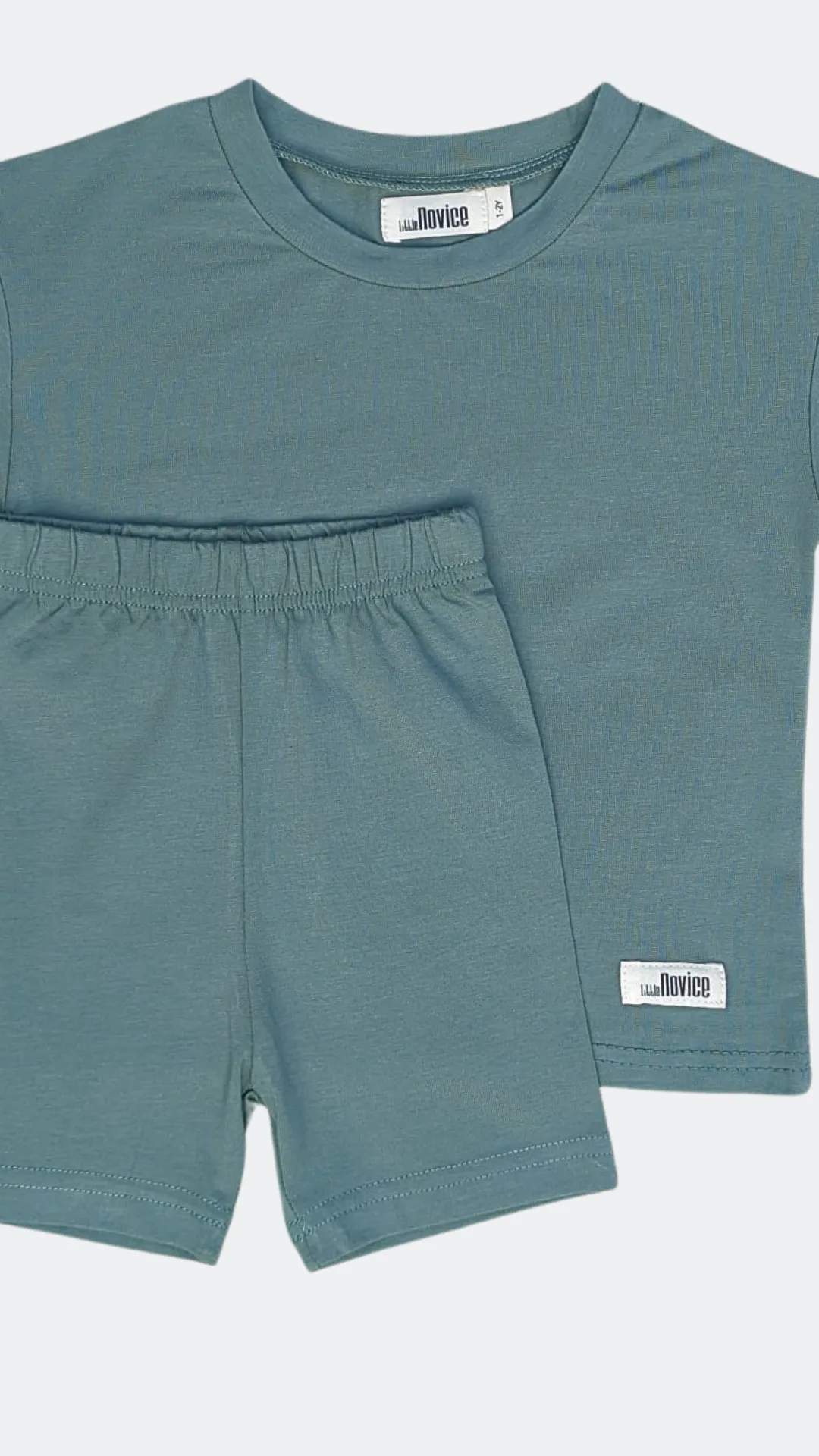 Olive Green T-Shirt and Biker Shorts Set