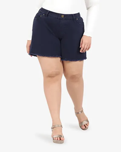 Peanuts Plus Size Denim Shorts - Navy Blue