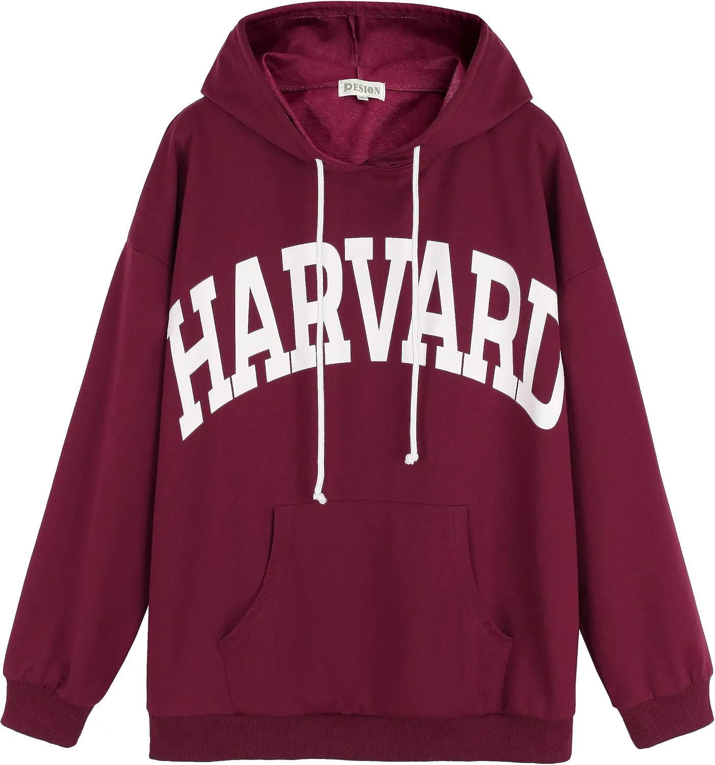 PESION Womens Pullover Hoodies Oversized Graphic Color Block Novelty Hoodie Sweatshirts with Pockets