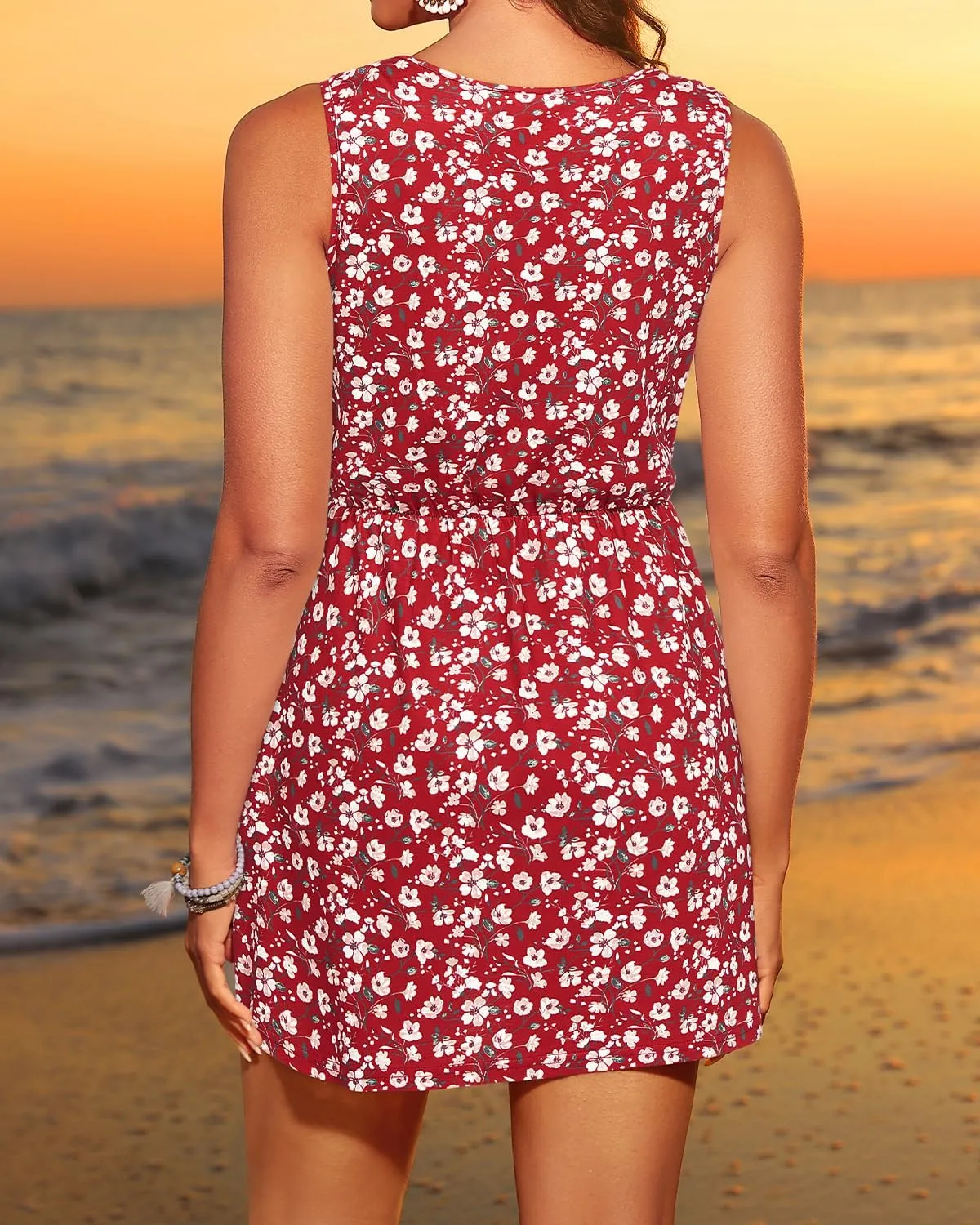Pinup Fashion Swimsuit Cover Up - Bathing Suit Coverups Women 2025 V-Neck Sleeveless Summer Dresses