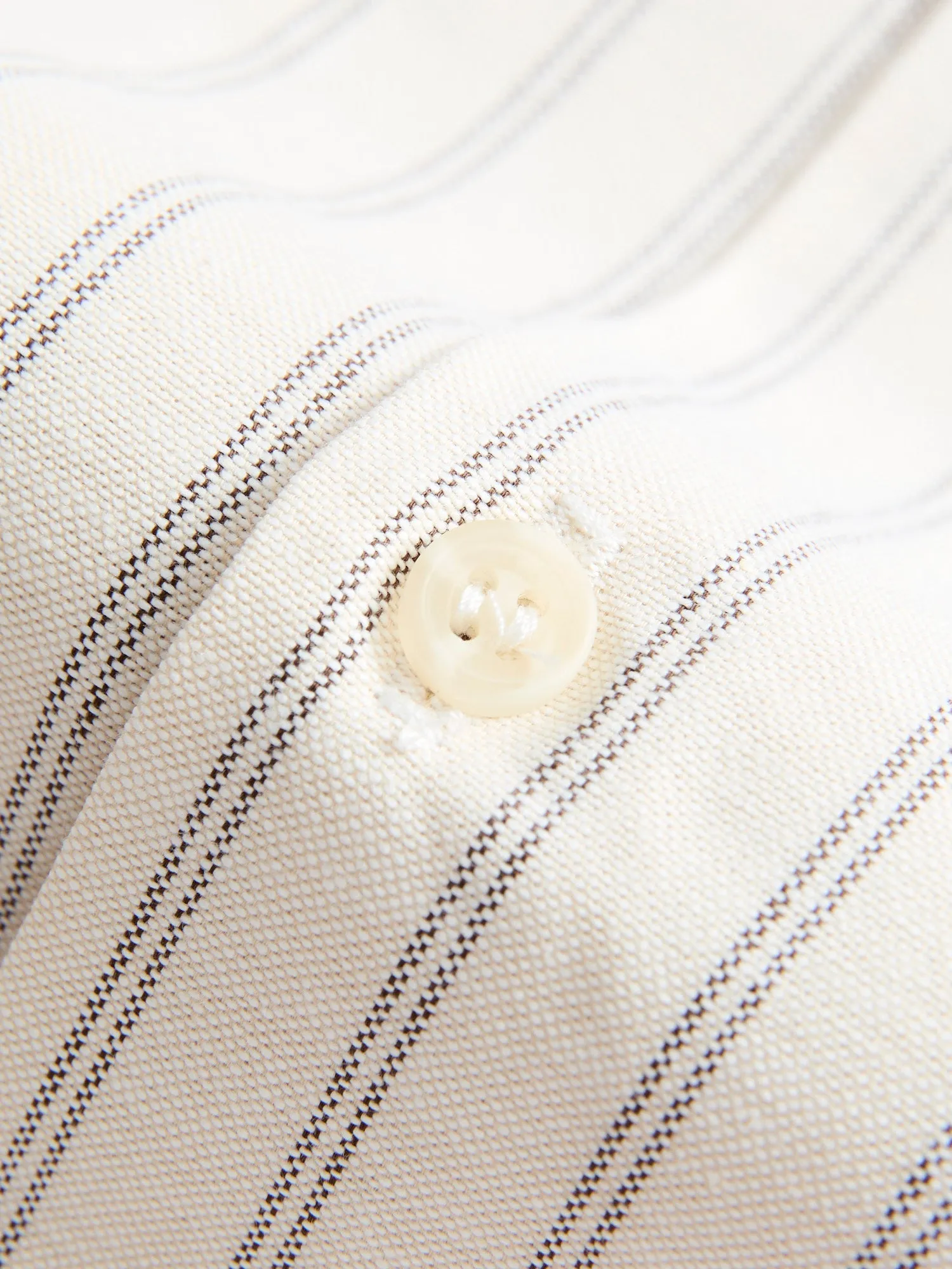 "Striped Oxford" Aloha Shirt in Ecru
