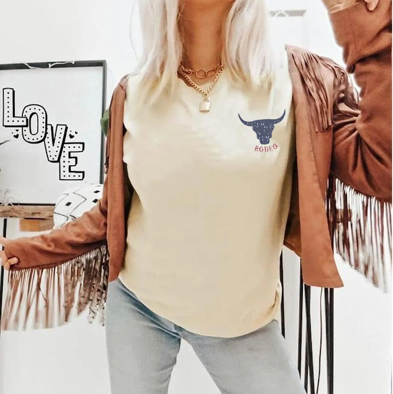 Retro Western T-Shirt Women Vintage Country Music Shirt Street Rodeo Graphic Cowboy Tees Tops