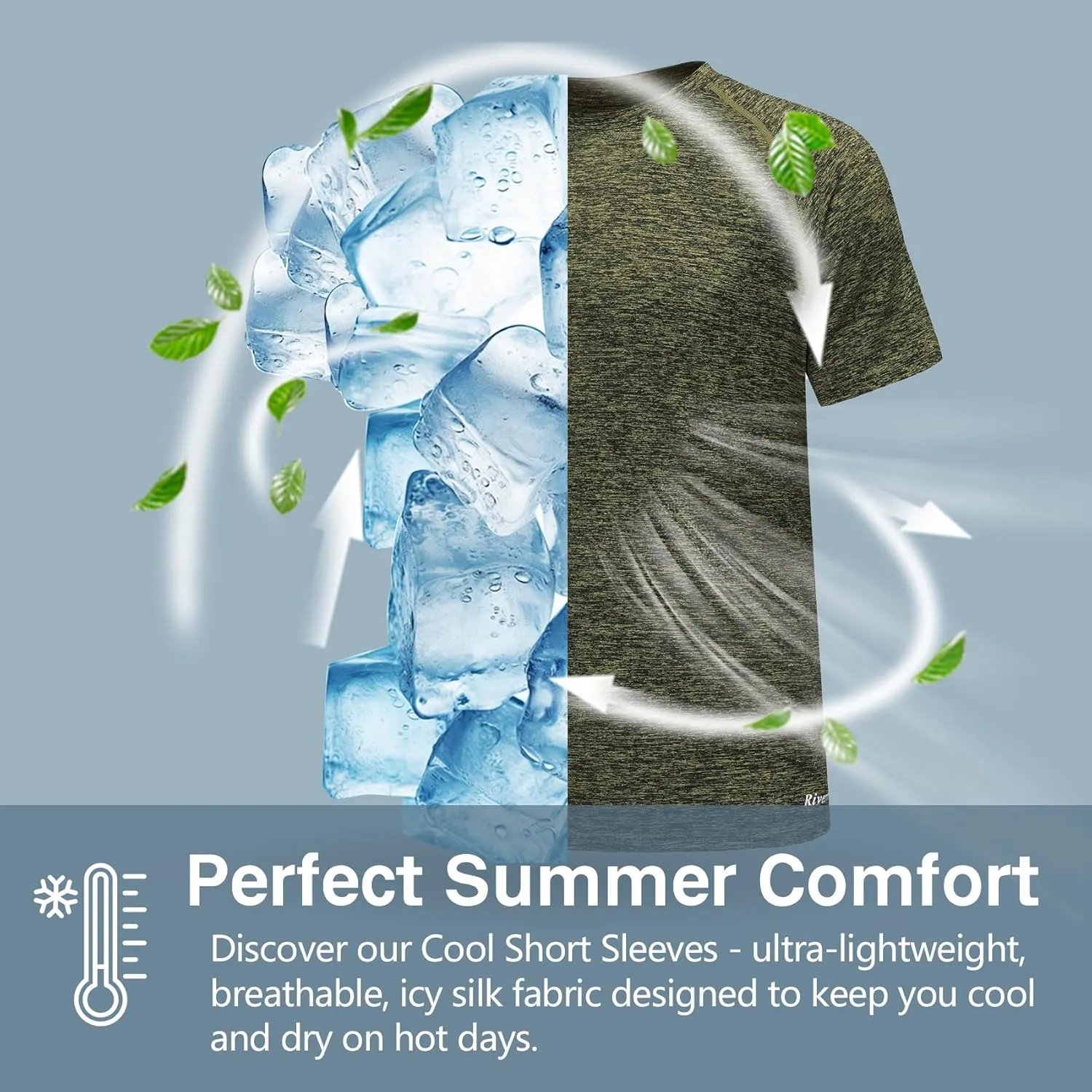 Riverruns UPF 50  UV Sun Protection Fishing Shirt Breathable Quick Dry Swim Shirt Rash Guard Water Beach T-Shirt for Men