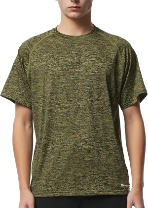 Riverruns UPF 50  UV Sun Protection Fishing Shirt Breathable Quick Dry Swim Shirt Rash Guard Water Beach T-Shirt for Men
