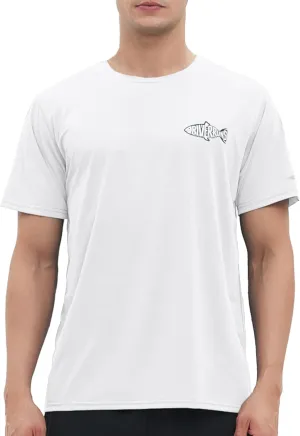Riverruns UPF 50  UV Sun Protection Fishing Shirt Breathable Quick Dry Swim Shirt Rash Guard Water Beach T-Shirt for Men