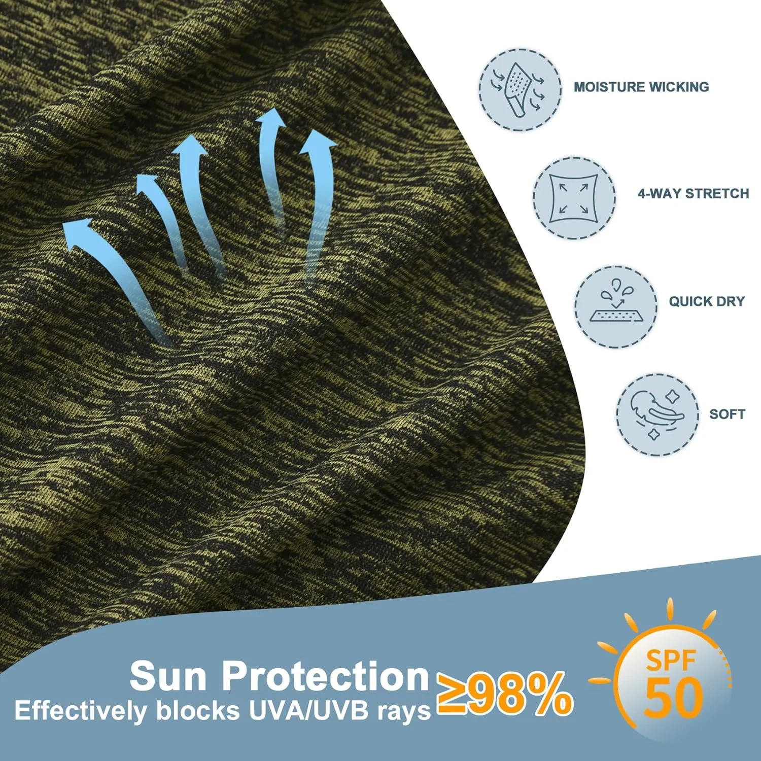 Riverruns UPF 50  UV Sun Protection Fishing Shirt Breathable Quick Dry Swim Shirt Rash Guard Water Beach T-Shirt for Men