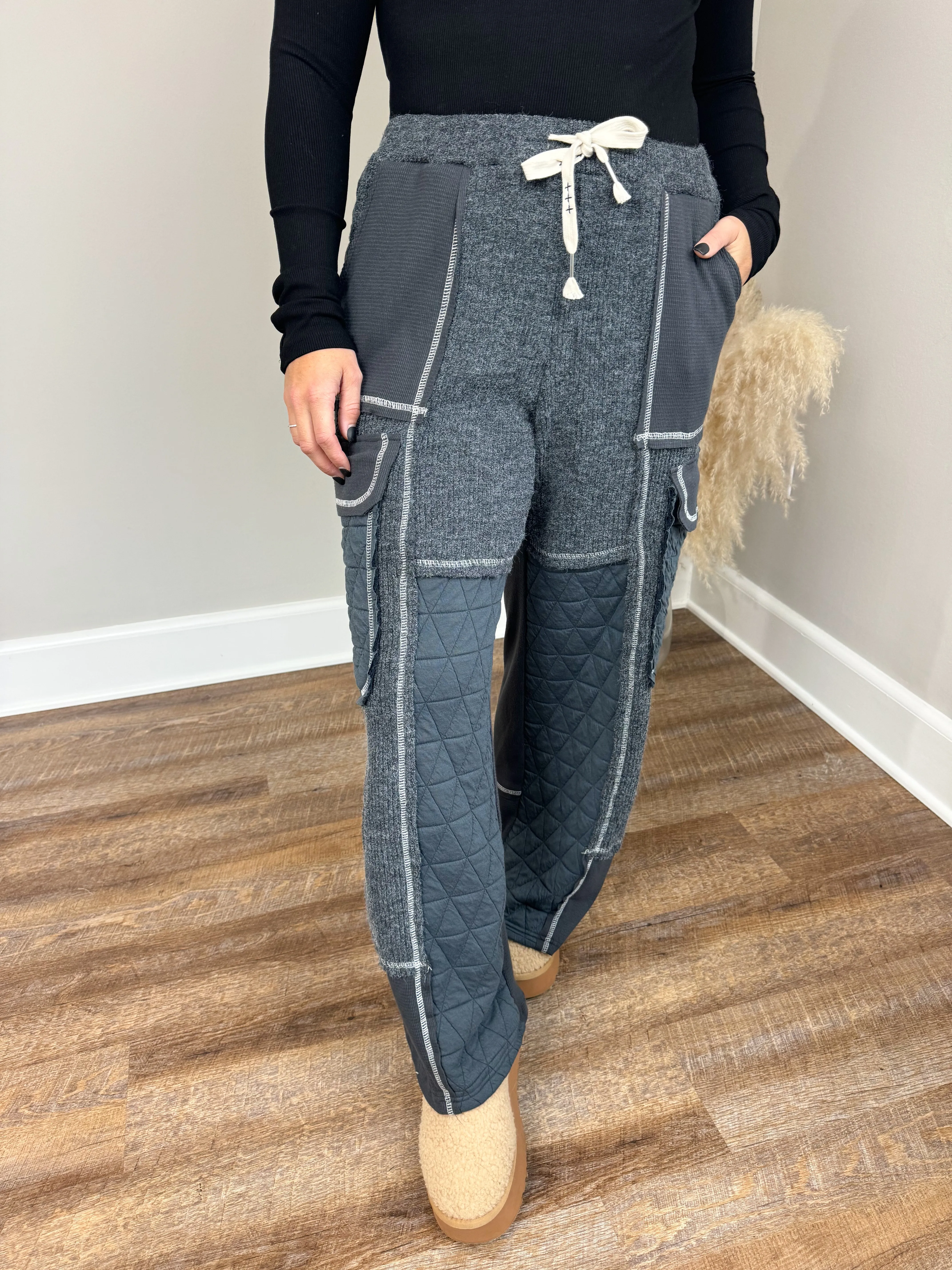 Running Around Contrast Pants | Black FINAL SALE