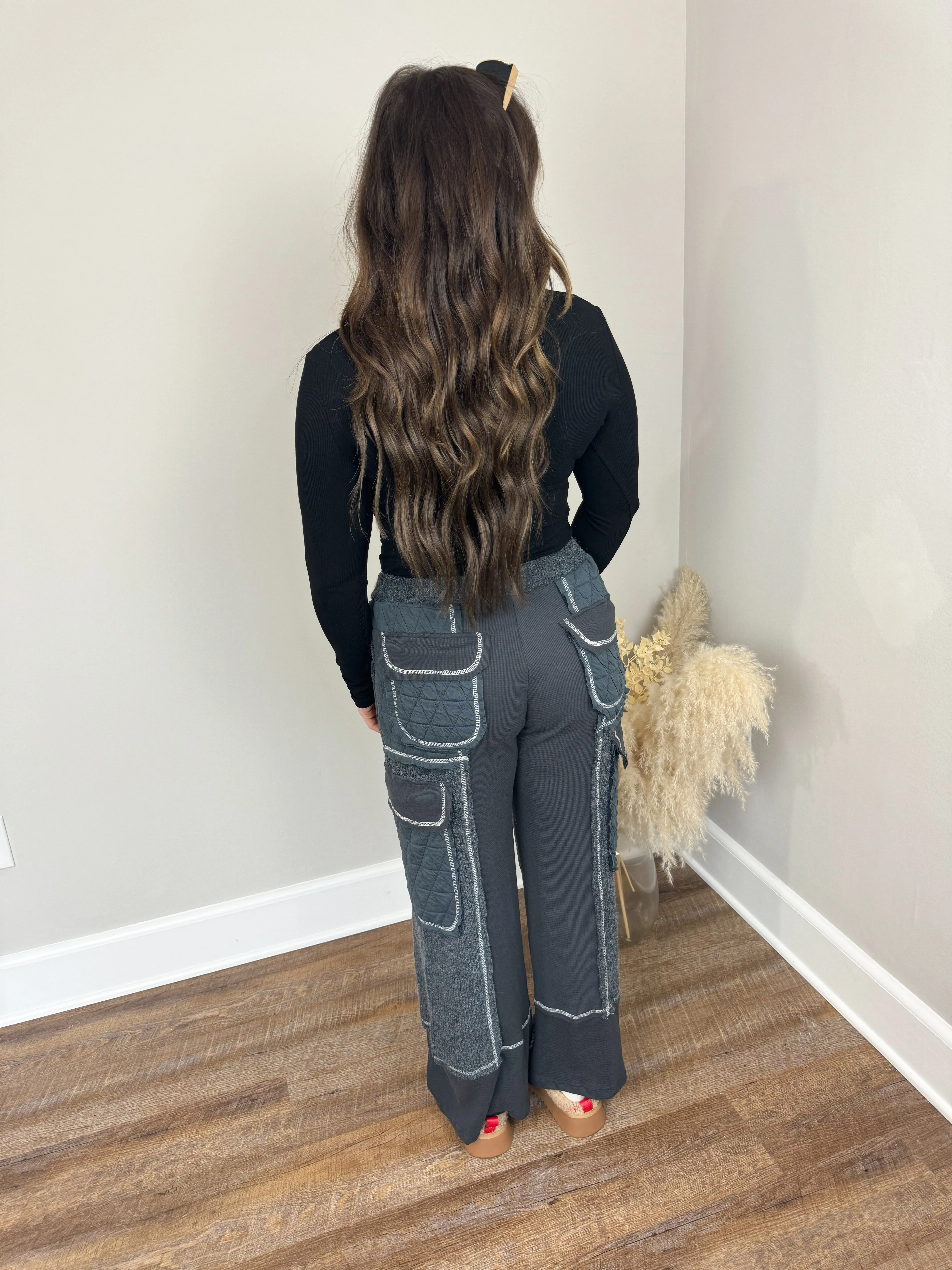 Running Around Contrast Pants | Black FINAL SALE