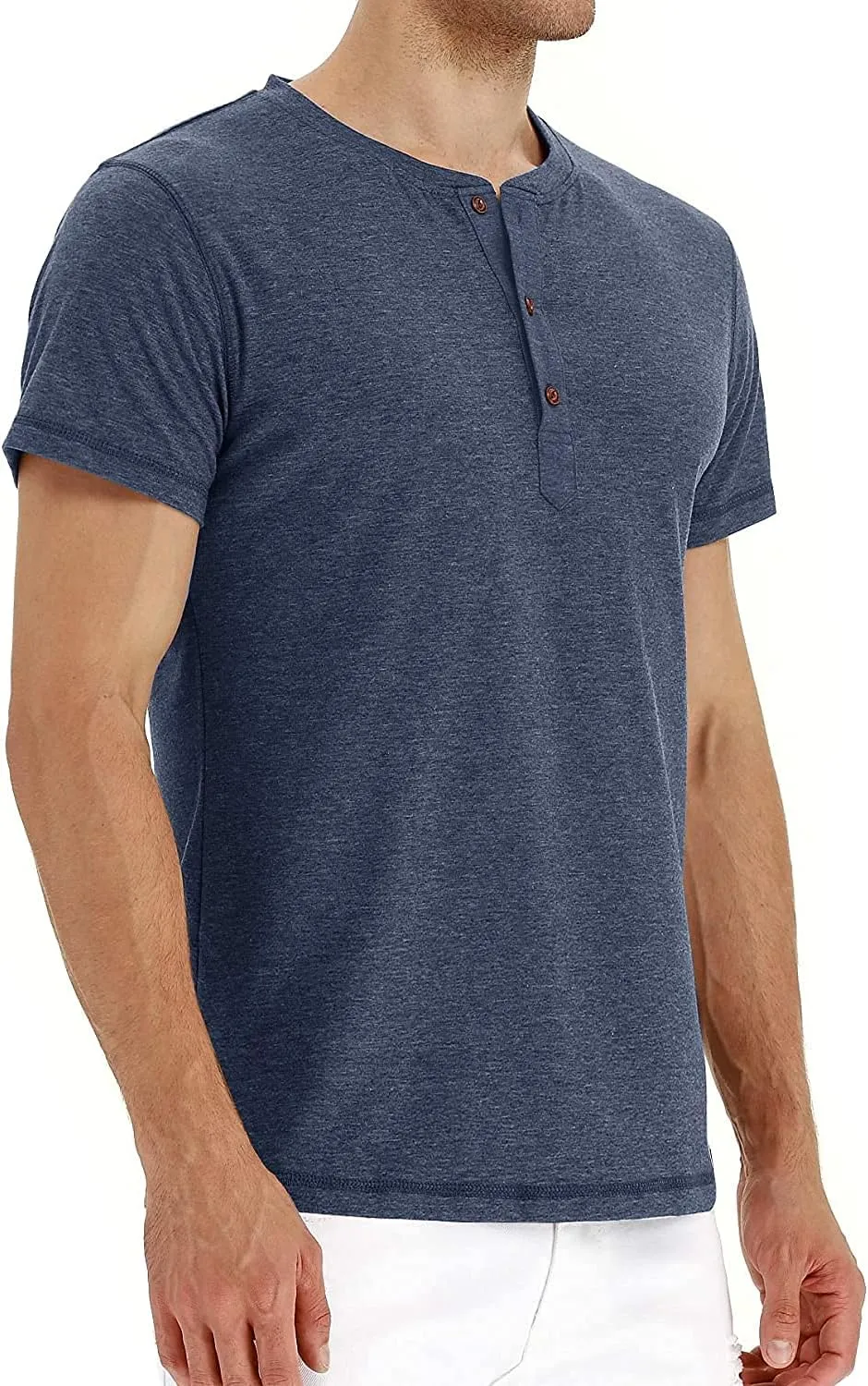 Sailwind Mens Henley Short Sleeve T-Shirt Cotton Casual Shirt