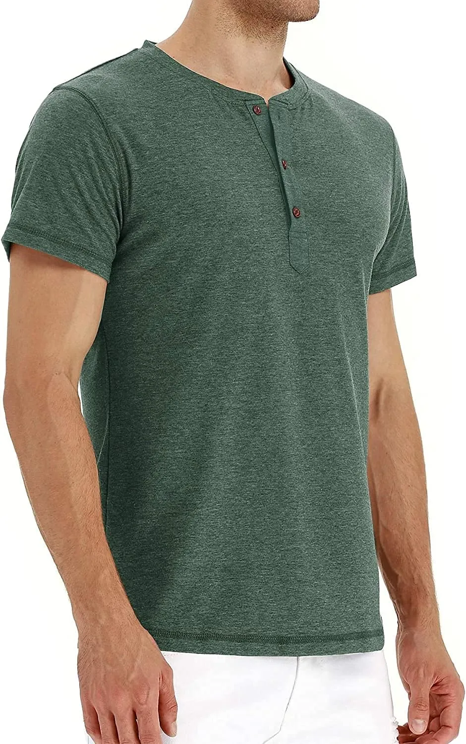 Sailwind Mens Henley Short Sleeve T-Shirt Cotton Casual Shirt