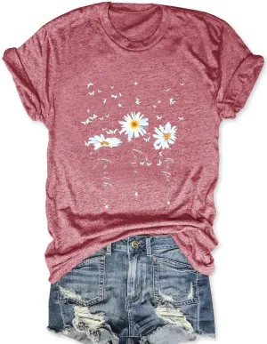 Savarana Women's Spread Kindness Shirt Cute Wildflower Botanical T-Shirt Novelty Positive Blessed Tops Tee