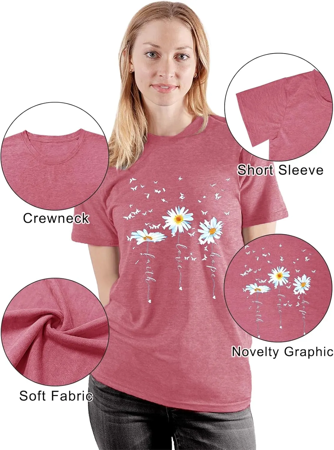 Savarana Women's Spread Kindness Shirt Cute Wildflower Botanical T-Shirt Novelty Positive Blessed Tops Tee